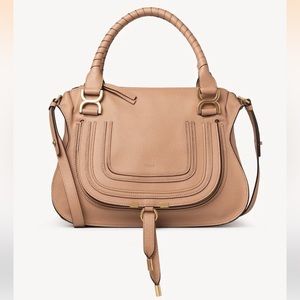 Chloe Marcie Double Carry Bag, Nude